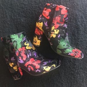 Multicolor Ankle Boots Size 9